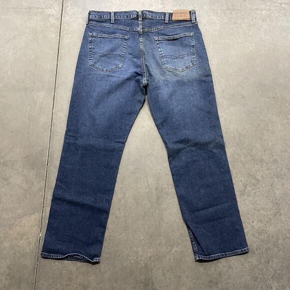 Signature by Levi Strauss Jeans Mens 38x30 Blue Relaxed Fit Denim Straight Leg - Picture 7 of 9